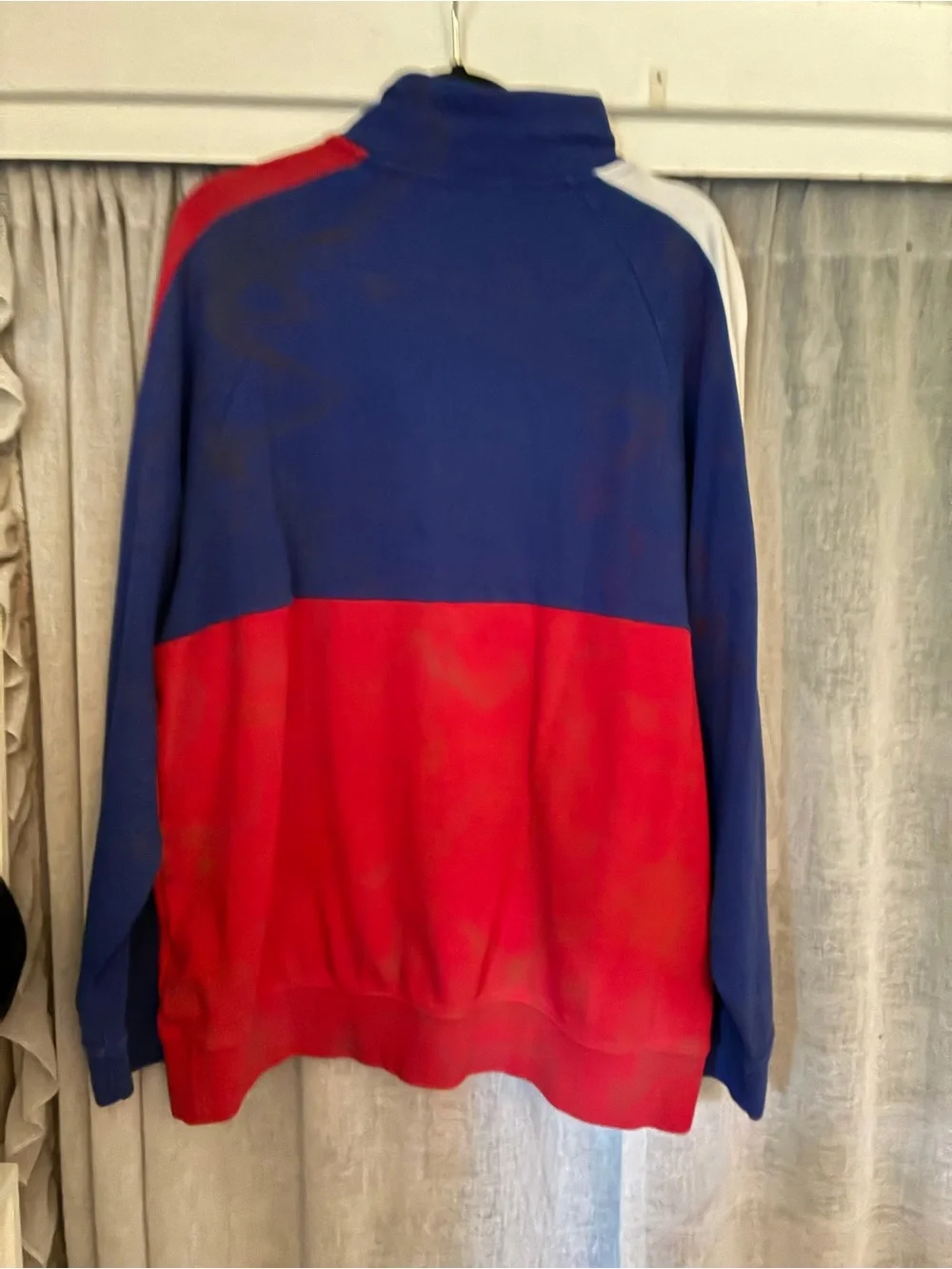 Polo by Ralph Lauren Men's Blue & Red Colorblock Zip Pullover